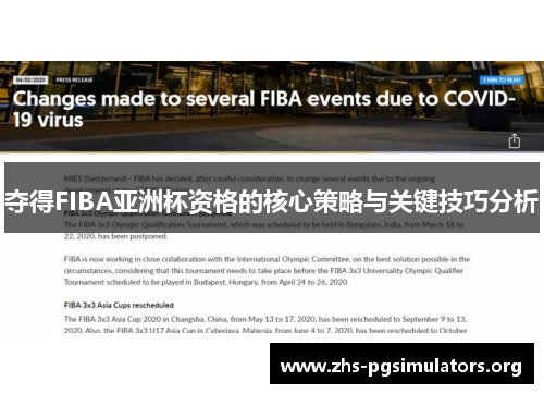 夺得FIBA亚洲杯资格的核心策略与关键技巧分析
